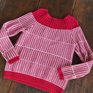 Talbots Red and White Knit Sweater
